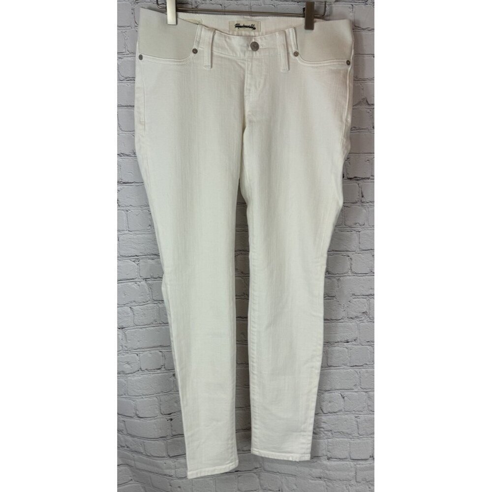 NWT MADEWELL Womens' Maternity Skinny White Jeans Size 29